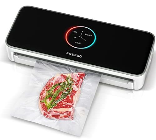 FRESKO Macchina Sottovuoto Alimenti, Automatica Macchina Sottovuoto con Modalità Secchi che Umidi, Potente Aspirazione, con 20 Sacchetti Sottovuoto (V3)