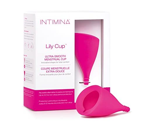 Intimina Lily Cup misura B - Coppetta mestruale riusabile in silicone medicale per 12 ore di protezione