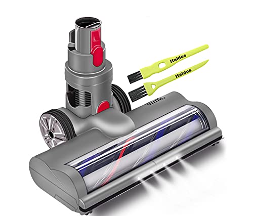 Italdos Spazzola Motorizzata Elettrica Turbo compatibile per Dyson V7 V8 V10 V11 V15 Sgancio Rapido con Rullo Setole per Tappeto Pavimento Parquet Piastrelle con Luce LED