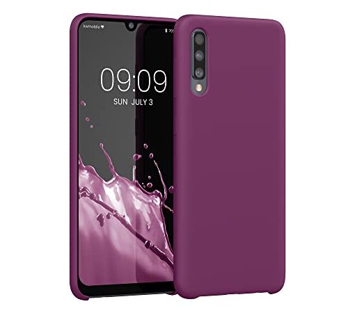 kwmobile Custodia Compatibile con Samsung Galaxy A50 - Cover in Silicone TPU - Back Case per Smartphone - Protezione Gommata Viola Bordeaux