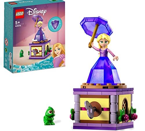 LEGO 43214 Disney Princess Rapunzel Rotante, Giocattolo da Costruire con Mini Bambolina in Abito di Diamante e Pascal, Giochi per Bambine e Bambini da Collezione