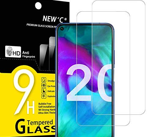 NEW'C 2 Pezzi, Vetro Temperato per Honor 20, Honor 20 Pro, Pellicola Prottetiva Anti Graffio, Anti-Impronte, Senza Bolle, Durezza 9H, 0,33mm Ultra Trasparente, Ultra Resistente