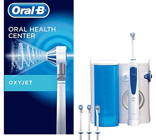 Oral-B Oxyjet Idropulsore Dentale, 4 Testine, con Tecnologia Microbollicine, Pulizia Profonda, Idea Regalo, Bianco