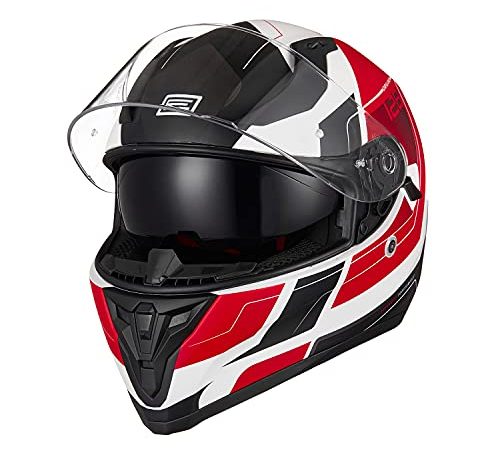 ORIGINE Casco Integrale da Moto Rapid Omologato ECE 22-05 con Visiera (Advanced red-white MATT, L)