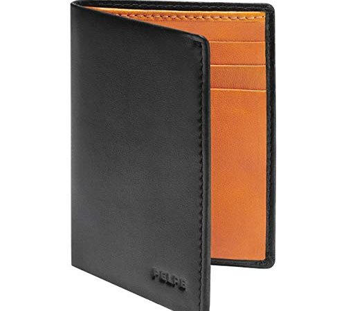 PELPE Portafoglio uomo slim - 100% pelle - Portafoglio uomo piccolo sottile - Portafoglio porta carte di credito - Porta soldi e carte di credito - Portacarte uomo pelle - Portafoglio compatto