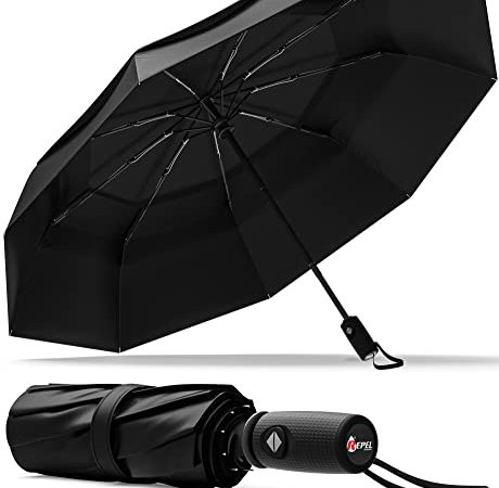 Repel Umbrella Ombrello antivento pieghevole - Ombrello portatile antivento compatto, automatico e durevole - Ombrello piccolo resistente al vento - Uomo e donna