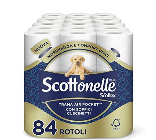 Scottonelle Carta Igienica Soffice e Trapuntata, Confezione da 84 Rotoli