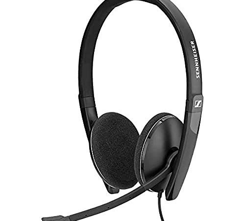 Sennheiser PC 5.2 Chat - Cuffia con Filo On-Ear – Cuffia con Microfono Regolabile e Cancellazione del Rumore - Per Telefonia Internet ed E-Learning – Compatibile con Laptop, Telefono e PC