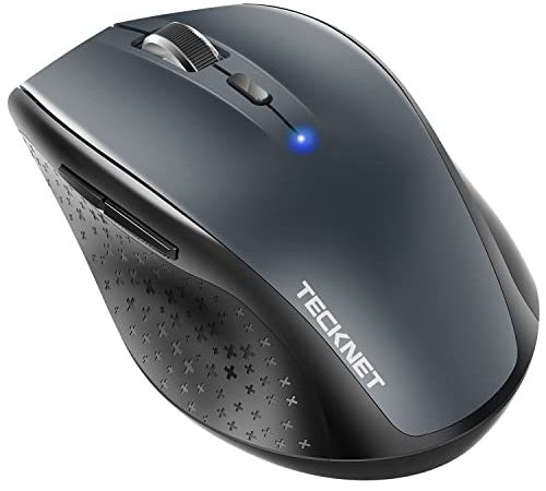 TECKNET Alpha Mouse Bluetooth 3200 DPI con 6 Livelli Regolabile, Mouse Senza Fili per Windows, 24-Mesi Durata della Batteria