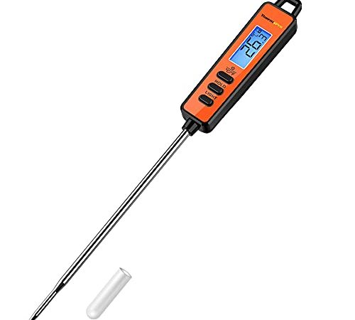 ThermoPro TP01S Termometro da Cucina Professionale con Lettura Istantanea con Sonda Lunga, Termometro Carne Digitale per Alimenti, Latte, Dolci, Olio Frittura, Liquidi, Cibo, Barbecue, Vino e Griglia