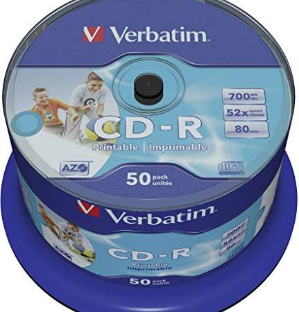 Verbatim CD-R 80MIN Datalife PLUS Printable - Confezione da 50