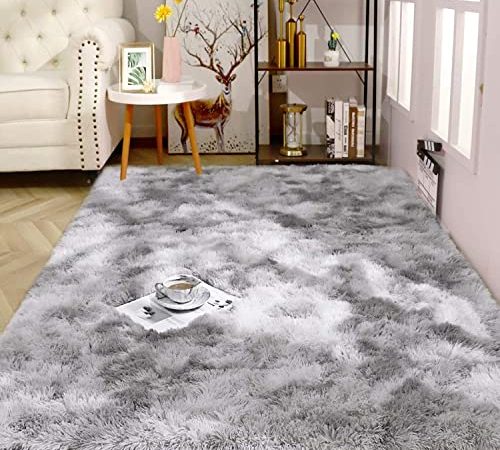 WANGZAIZAI Tappeti Zona Moderna Ultra Morbida Soffici tappeti Soggiorno Adatto per Bambini Camera da Letto Home Decor Nursery Tappeti 60 * 120 cm (Sfumatura Grigio Chiaro)