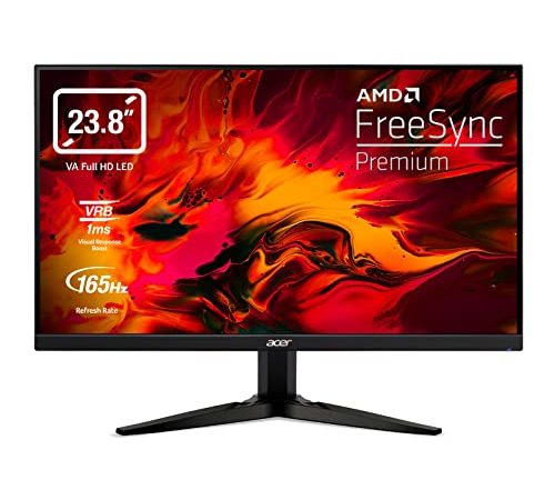 Acer Nitro KG241YAbii Monitor Gaming PC 24", Display VA FHD, 75 Hz, 1 ms, FreeSync, HDMI (1.4), VGA, Lum 250 cd/m2, ZeroFrame, Cavo HDMI Incluso