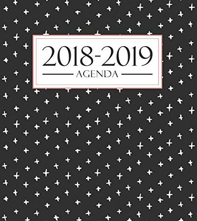 Agenda 2018-2019: 1 settembre 2018 al 31 agosto 2019: 19x23cm: Agenda 2018-2019 settimanale italiano: Bianco, nero e corallo 3810