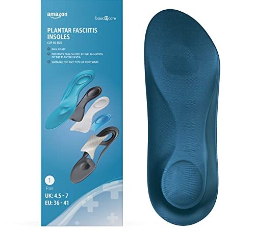 Amazon Basic Care - Solette per fascite plantare, Misura 36/41
