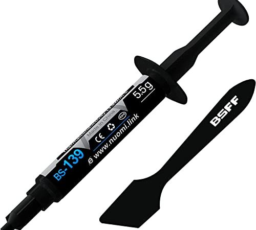 BSFF Pasta Termica, 5.5g con Kit CPU Pasta Termica Composto dissipatore di Calore per IC/processore/CPU/Tutti i raffreddatori, a Base di Carbonio ad Alte Prestazioni