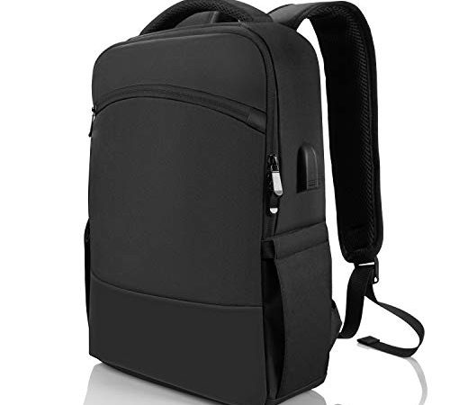 BURSUN Zaino PC Portatili, Sottile Impermeabile Zaino per Laptop con Porta USB, Zaino per Computer Affari da 15.6 Pollici Notebook, Viaggio Lavoro Casual Zaino Scuola Regalo per Uomo & Donna