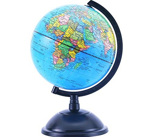 EXERZ 20cm Mappamondo - Mappa in Italiano - Globo Della Scuola Educativa/Decorazione/Geografica - Mappa politica - Diametro 20cm
