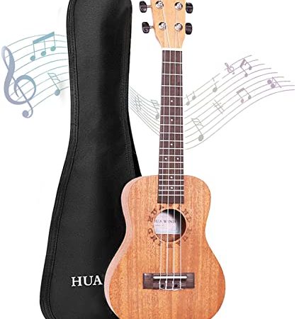 HUAWIND Ukulele Concerto per Principianti 23 Pollici Mogano Starter Professionale, Chitarra Piccola Hawaiana Ukelele per Bambini Adulti Studenti