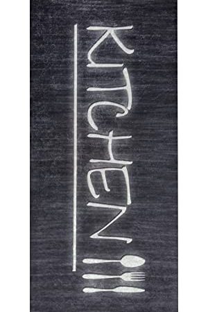 MANI TEXTILE TPS_KITCH_NERO 50 Tappeto, Poliestere, 50 x 120 cm