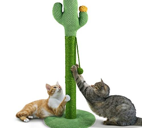 Mora Pets Tiragraffi cactus per gatti adulti 83 x 39 cm (H x Ø) colonne tiragraffii albero per gatti grandi e piccolo palo in naturali sisal