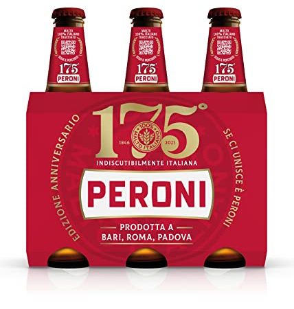 Peroni Birra Edizione Speciale, Pack con 3 birre in bottiglia da 33cl, Birra Lager con Malto 100% Italiano, Gusto Moderatamente Amaro, Gradazione Alcolica 4.7% Vol