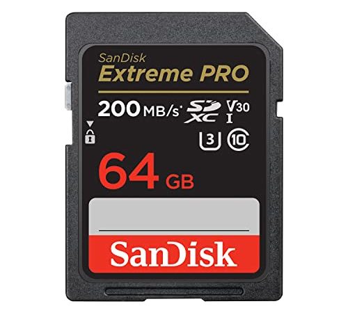 SanDisk 64 GB Extreme PRO scheda SDXC + RescuePRO Deluxe, fino a 200 MB/s, UHS-I, Classe 10, U3, V30