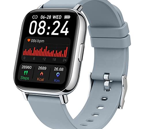 Smartwatch Orologio Fitness Uomo Donna 1.69” Smart Watch Contapassi Cardiofrequenzimetro da Polso, Smartband Sportivo Activity Tracker Cronometro, Notifiche Messaggi, Controller Fotocamera Musicale