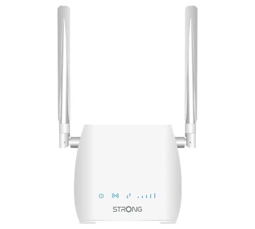 STRONG Router 4G LTE WLAN 300M(LTE fino a 150 Mbit/S, 2.4 GHz WiFi @ 300 Mbit/S, 802.11b/g/N, porta LAN, adattatore SIM, bianco