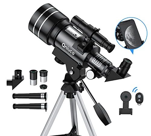 Telescopio Astronomico per bambini principianti adulti, 70mm Telescopio Rifrattore Astronomico con Smartphone Adattatore - Telescopio da viaggio portatile perfetto per bambini adolescenti
