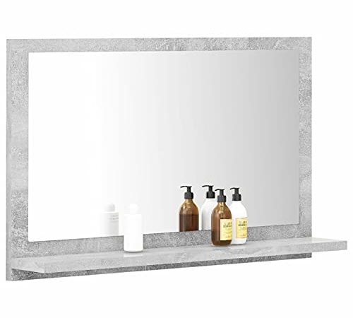 Tidyard Specchio da Bagno in Truciolato con Mensola,Specchio Camera da Letto e Bagno,60x10,5x37 cm/80x10,5x37 cm/90x10,5x37 cm,Disponibile in Tanti Colori Diversi