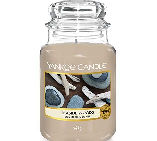 Yankee Candle Candela Profumata In Giara Grande, Durata Fino A 150 Ore, Legno Marino, ‎9.7 x 9.7 x 18 cm; 1.2 Kg