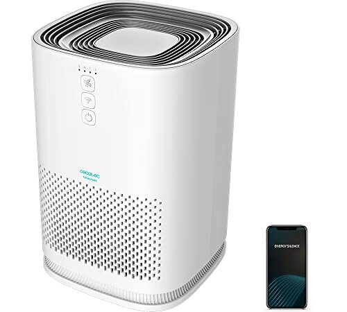 Cecotec TotalPure Connected 1000 Handy Air Purifier 60 CADR, filtraggio a 3 stadi, Copertura 25 m3, Ionizzatore, 3 Velocità, Timer, Potenza 25 W