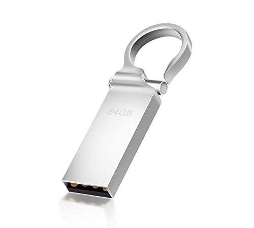 Chiavetta USB, GKGG Pen Drive 64 GB Pennetta USB con custodia in Metallo elegante resistente, USB Flash Drive 64 Giga per PC, laptop, pad, TV, Auto, ecc.