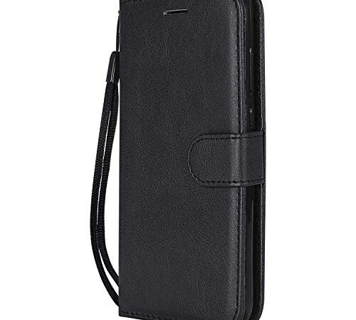 DENDICO Cover Huawei P8 Lite 2017 / Nova Lite, Premium Portafoglio PU Custodia in Pelle, Flip Libro TPU Bumper Caso per Huawei P8 Lite 2017 / Nova Lite - Nero