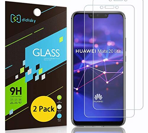 Didisky Pellicola Protettiva in Vetro Temperato per Huawei Mate 20 Lite, [2 Pezzi] Protezione Schermo [Tocco Morbido ] [Facile da Pulire] [Facile da installare] Trasparente