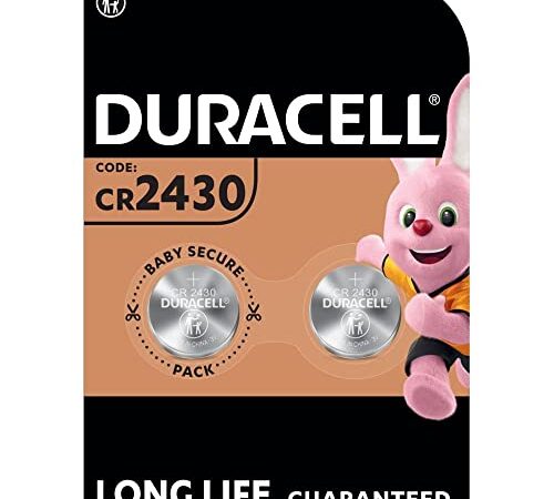 Duracell Batterie Specialistiche 2430 a Bottone al Litio da 3V (DL2430/CR2430), Adatte ad Essere Utilizzate in Chiavi Telecomando, Bilance, Accessori da Abbigliamento, Confezione da 2