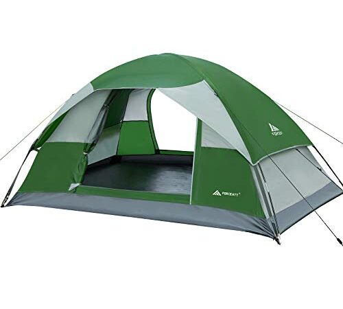Forceatt 2/4/6/8 Persone Tenda Campeggio con Doppia Porta,Tenda da Campeggio con Copertura Antipioggia Rimovibile,Tenda a Cupola Ventilata, per attività All'aperto in Famiglia e Feste con Gli Amici.