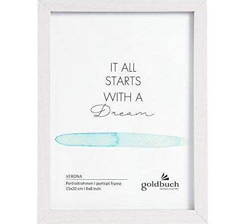 Goldbuch portafoto Verona in Legno MDF, 1 Foto 15 x 20 cm, appoggio, Supporto da Parete per Appendere, Cornice ca. 16,5 x 21,5 x 1,5 cm, Bianco, Fotoformat: 15x20 cm