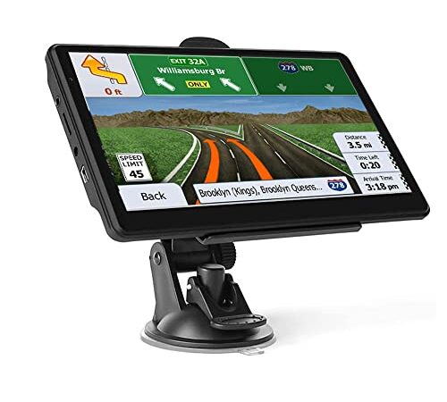 GPS Navigatore Satellitare,Navigatore Camion,Navigatore Auto,7 Pollici Touchsceen Navigatore 8GB,con POI Avviso Guida vocale Lane Programma gratuito a vita Aggiornamento UE,per Auto Camion