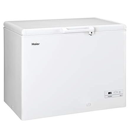 Haier HCE319F Congelatore Orizzontale a Pozzetto, 319 Litri, Temperatura Regolabile, Funzione Fast Freeze, Illuminazione Intera, Silenzioso, Libera Installazione, 110*74.5*84.5 cm, Bianco