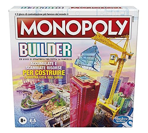 Hasbro Monopoly - Builder, Gioco da Tavolo Monopoly per Bambini dagli 8 Anni in su, Multicolore