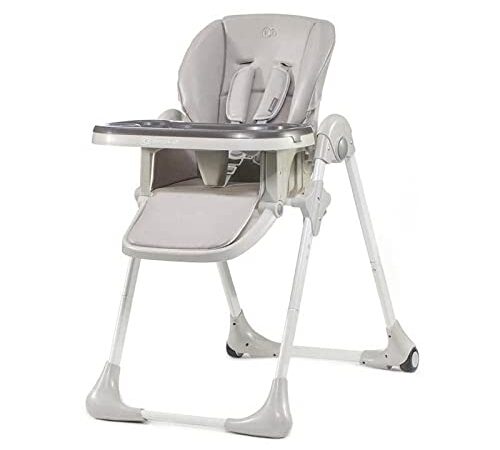 Kinderkraft Seggiolone Pappa YUMMY, Regolabile, Pieghevole, Ripiano Smontabile, per Bambini da 6 Mesi fino a 3 Anni, Grigio