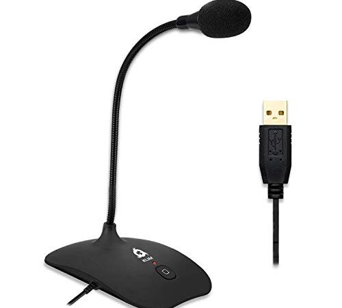 KLIM Talk – Microfono USB PC e PS4 – Microfono da Scrivania Omnidirezionale a Condensatore – Vasta Compatibilità – Plug & Play – Audio Professionale ad Alta Definizione - Nero [ Nuova Versione 2022 ]