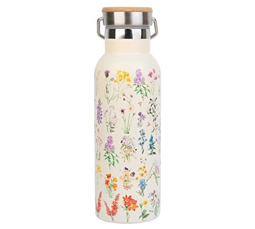 Kokonote: Bottiglia Termica Wild Flowers | Borraccia termica 500 ml, con doppia parete in acciaio inox, chiusura ermetica e manico, BPA free, Botanical Wild Flowers Collection