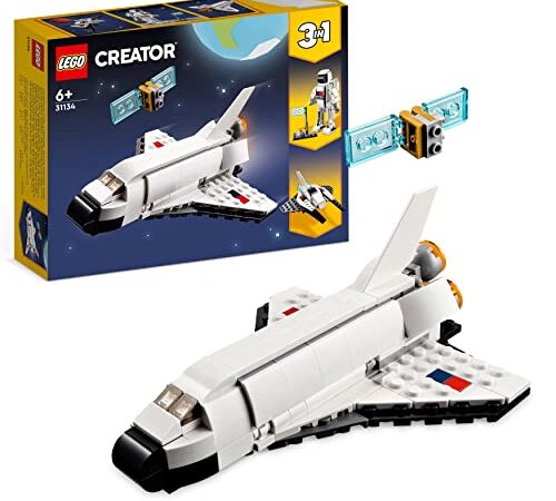 LEGO 31135 Creator Space Shuttle, Set 3 in1 con Astronauta e Astronave Giocattolo, Giochi per Bambini e Bambine dai 6 Anni in su, Idea Regalo Creativa