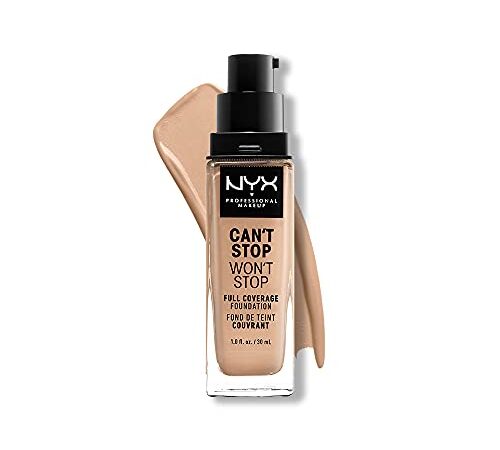 NYX Professional Makeup Fondotinta, Can't Stop Won't Stop Full Coverage Foundation, Lunga tenuta, Waterproof, Finish Matte, Tonalità: Natural