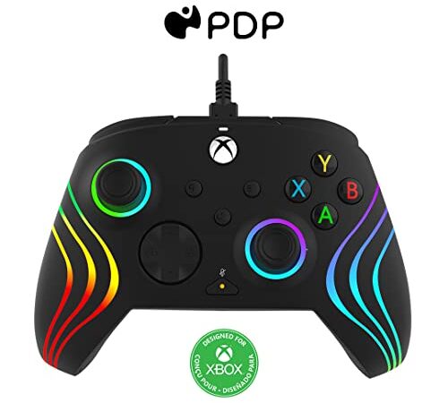 PDP AFTERGLOW XBX WAVE WIRED Controller BLACK for Xbox Series X|S, Xbox One, Officially Licensed