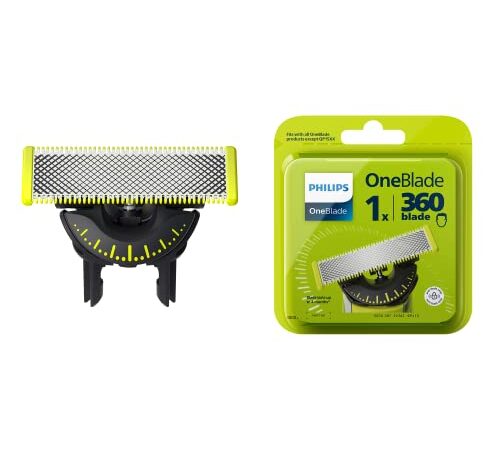 Philips OneBlade Lama di Ricambio pero il Viso a 360 Gradi, per Tutti i Modelli OneBlade e OneBlade Pro, 1 unitá (modello QP410/30)