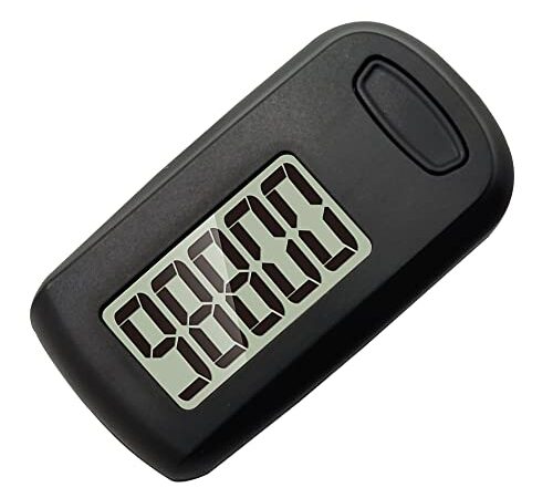 PULIVIA Contapassi da Passeggio Semplice 3D Contapassi, Pista Passi Pedometro Sportivo Portatile con Clip e Cordino